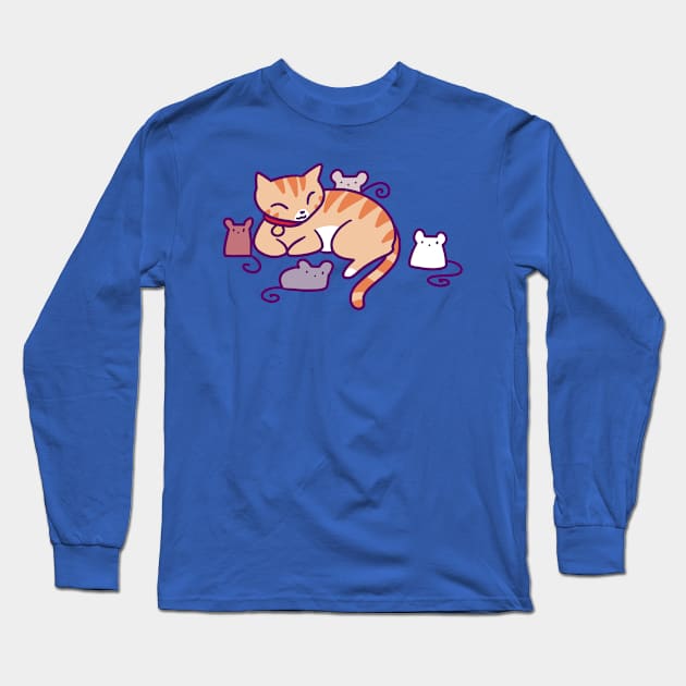 Mice and Tabby Long Sleeve T-Shirt by saradaboru